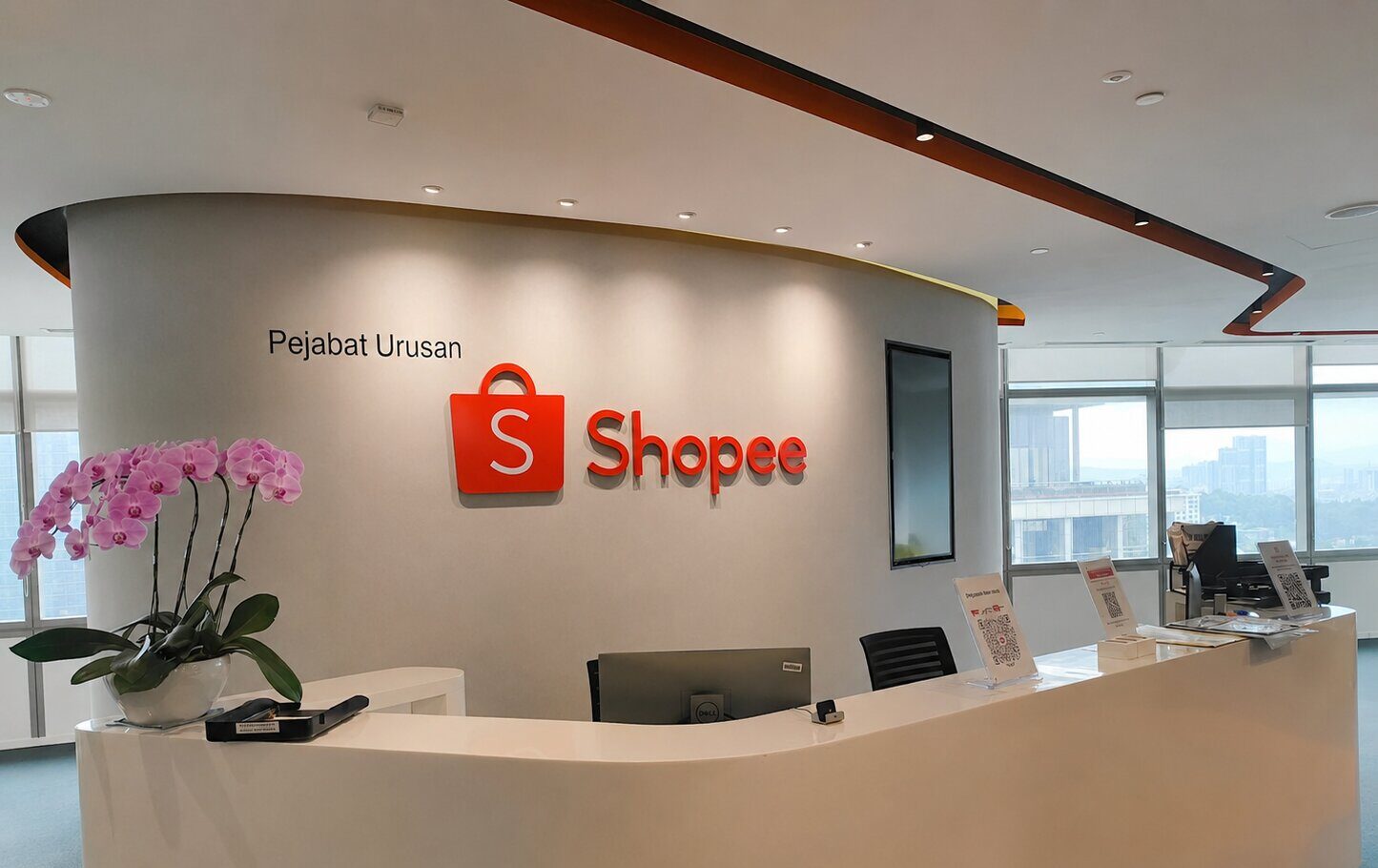 Reception counter of Shopee Malaysia HQ